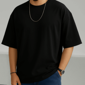 Black Oversized T-Shirt (100 % Polyester Birdeye)